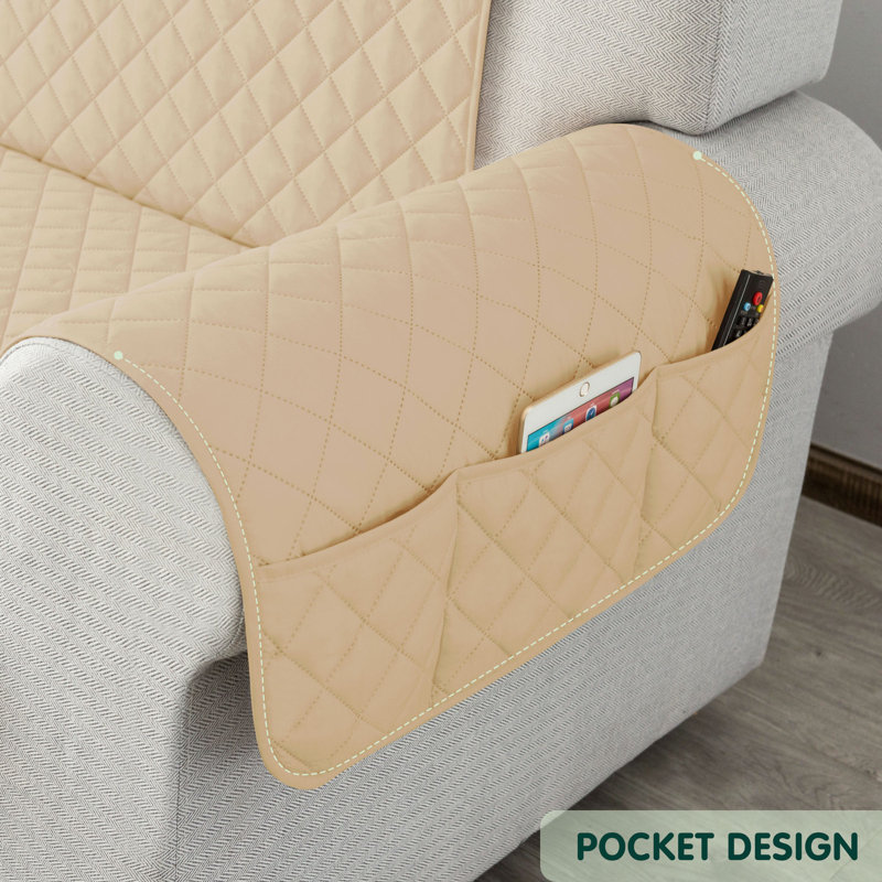 Latitude Run® Reversible Quilted Loveseat Slipover With Side Pockets